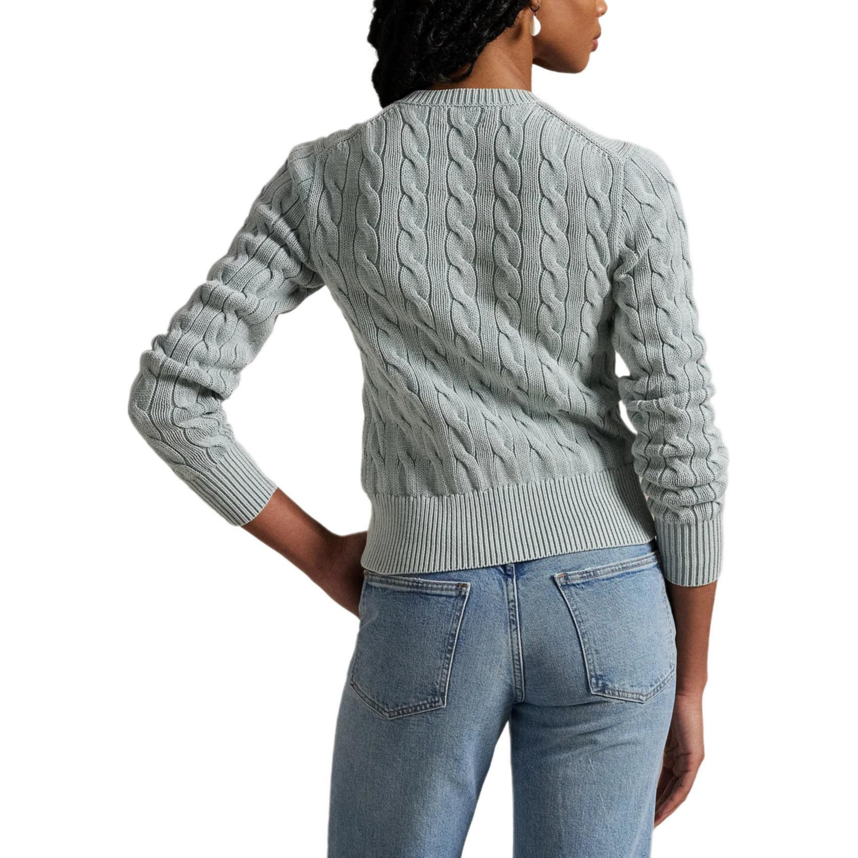 Purchase (W) Polo Ralph Lauren 藍色修身針織圓領開襟毛衣。 211955325-008