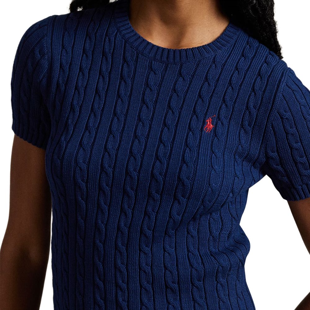 Details for (W) Polo Ralph Lauren 藍色修身標誌圓領短袖毛衣 100053222