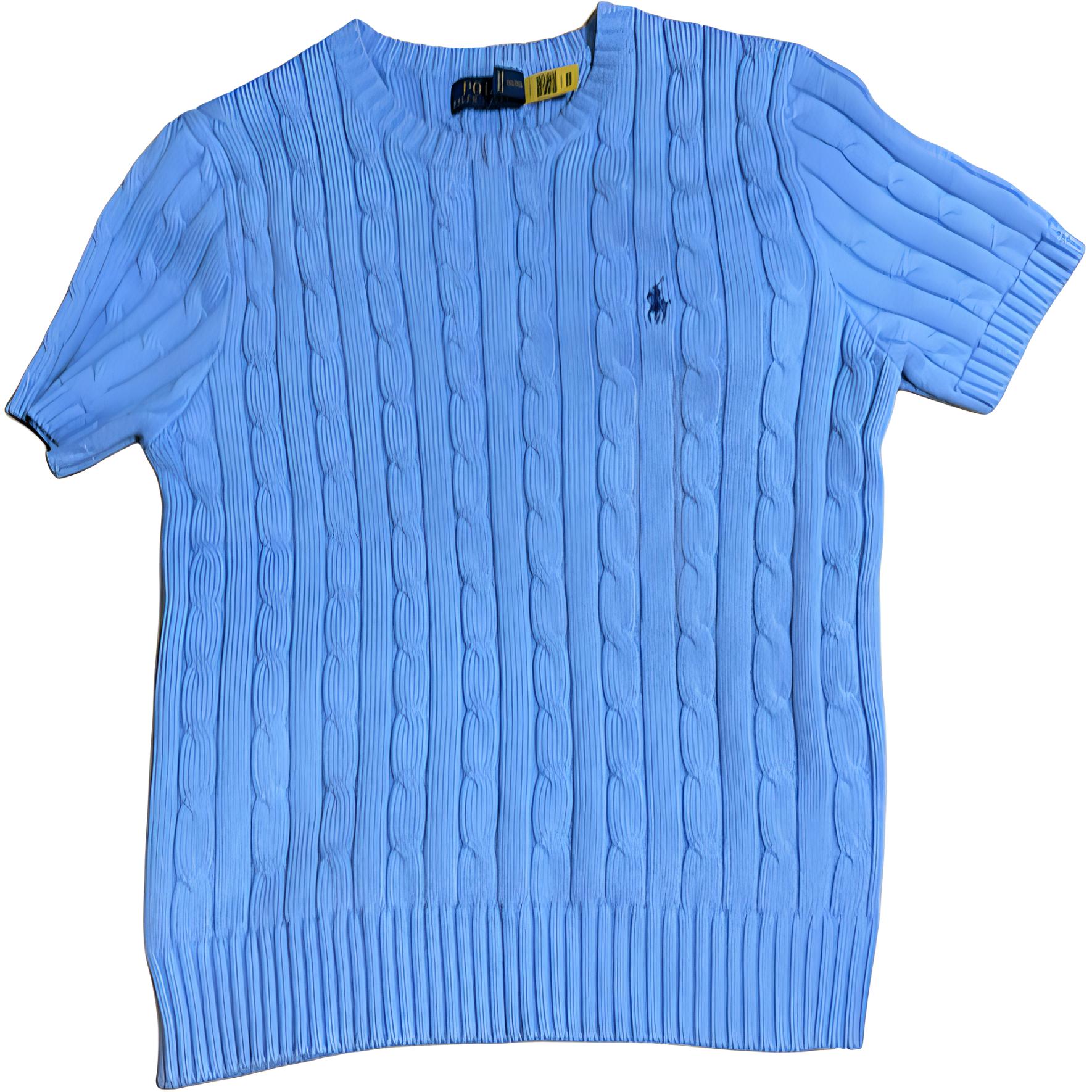 Order (W) Polo Ralph Lauren 藍色刺繡Logo純色圓領針織T恤 211910987-020