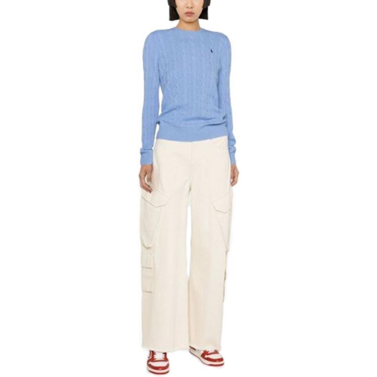 (Women) Polo Ralph Lauren  Blue Wool-Cashmere Logo Embroidered Crewneck Sweater 211910421-004 圖 3