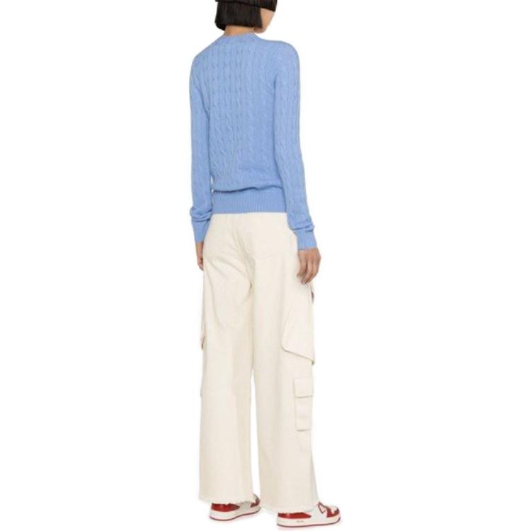 (Women) Polo Ralph Lauren  Blue Wool-Cashmere Logo Embroidered Crewneck Sweater 211910421-004 圖 4