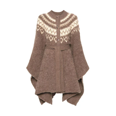 (Women) Polo Ralph Lauren Brown Colorblock Knit Long Sleeve Cardigan 211916186-001