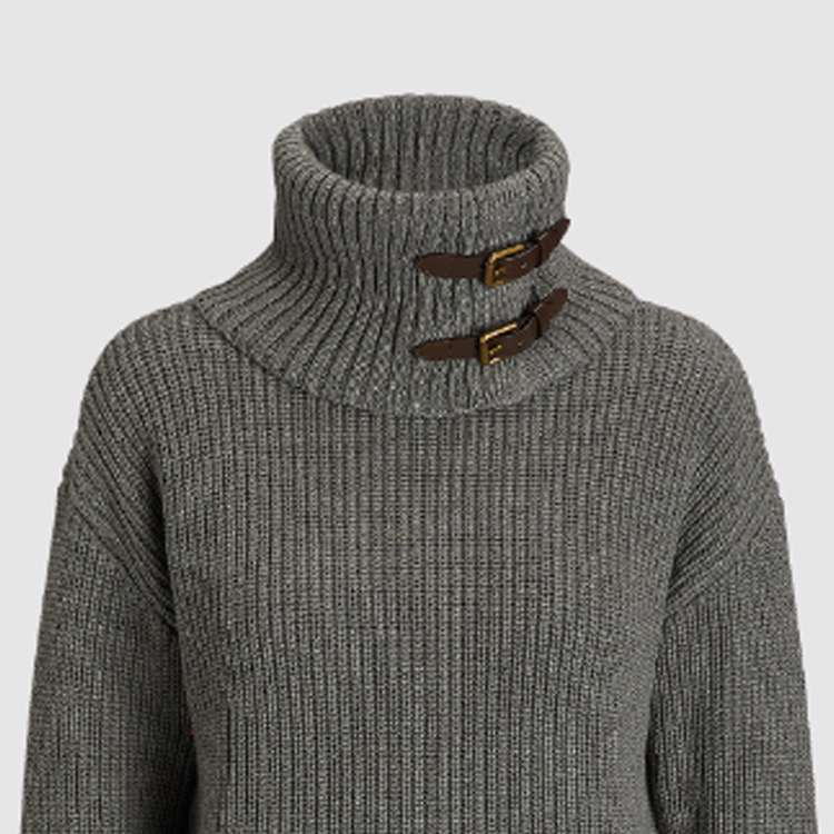 Sizing (Women) Polo Ralph Lauren  Brown Ribbed Turtleneck Knit Sweater Long Sleeve. WMLRSWES6820539-020