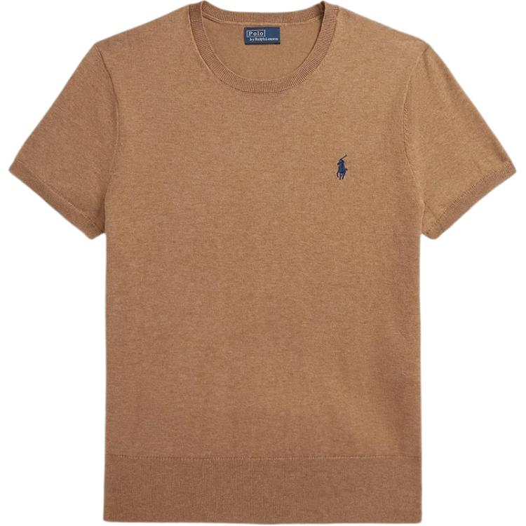 (Women) Polo Ralph Lauren  Brown Slim-Fit Embroidered Crewneck Sweater. WMPOSWENC021393-260