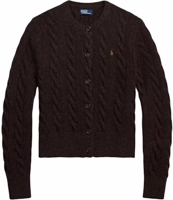 (W) Polo Ralph Lauren Cardigan Rajut Slim Fit Coklat dengan Bordir Logo. 211910443-019 Order (W) Polo Ralph Lauren Cardigan Rajut Slim Fit Coklat dengan Bordir Logo. 211910443-019