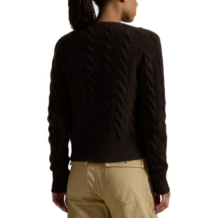 (Women) Polo Ralph Lauren  Brown Slim-Fit Knit Cardigan with Logo Embroidery. 211910443-019 圖 4