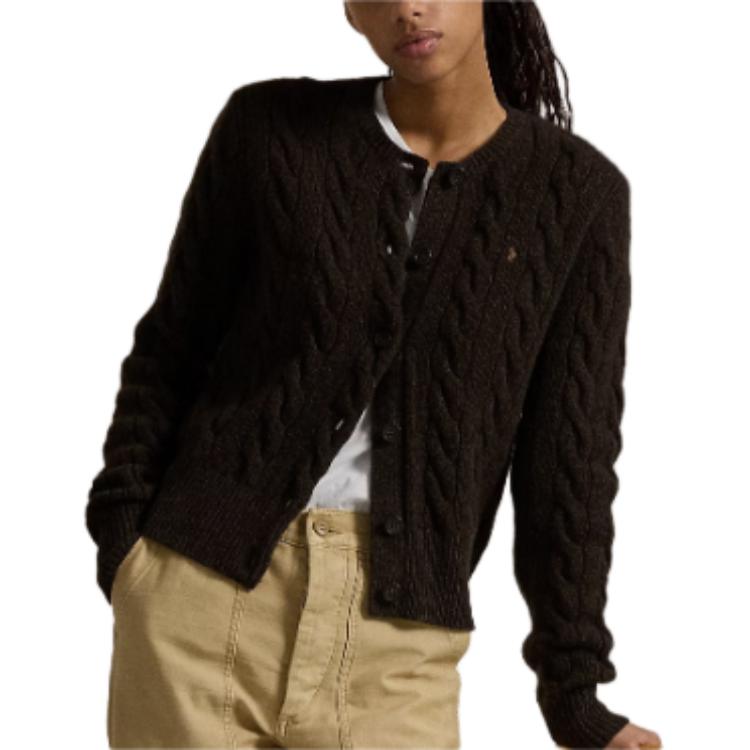 (Women) Polo Ralph Lauren  Brown Slim-Fit Knit Cardigan with Logo Embroidery. 211910443-019 圖 5