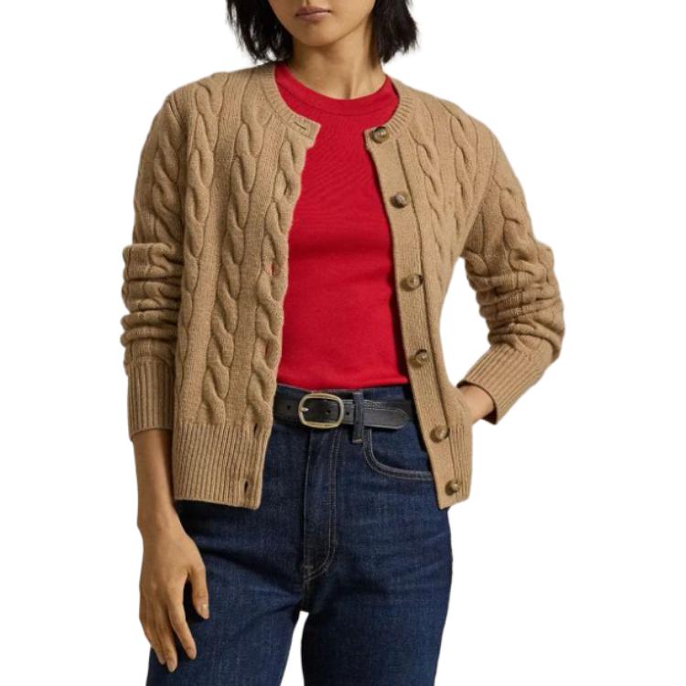 (Women) Polo Ralph Lauren  Brown Solid Button-Front Knit Cardigan Long Sleeve. 211910443-021 圖 5