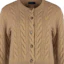 Sizing (W) 폴로 랄프로렌 브라운 솔리드 버튼 니트 가디건 롱슬리브. 211910443-021