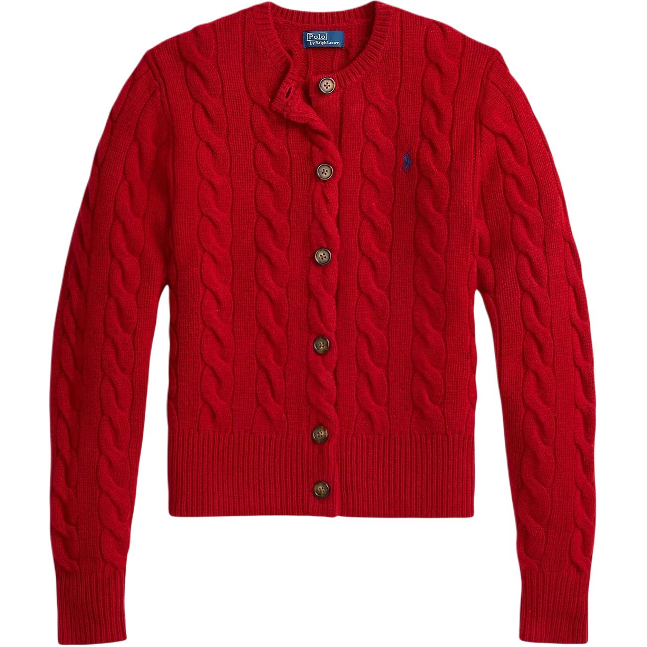 (Women) Polo Ralph Lauren  Cable Knit Button-Up Cardigan Sweater Long Sleeve. 211972104-013