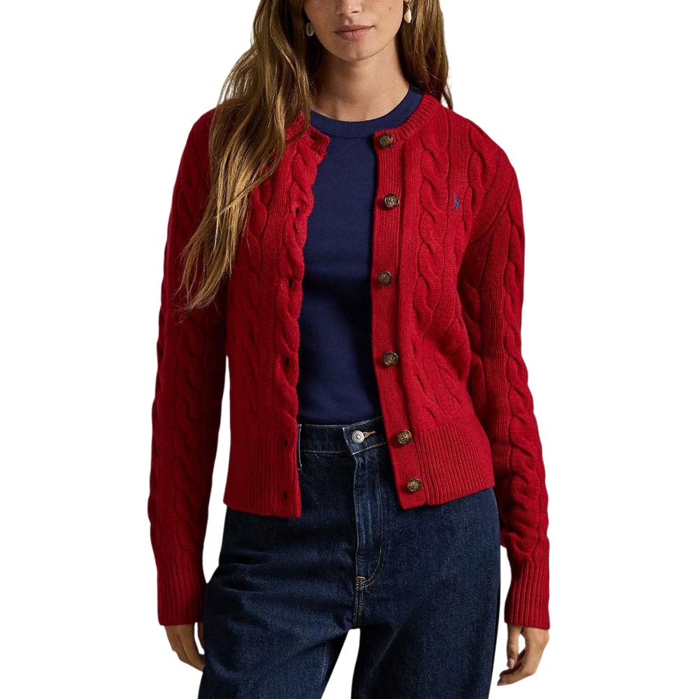 Lookbook (W) Cárdigan Polo Ralph Lauren de Punto Cable con Botones y Manga Larga. 211972104-013