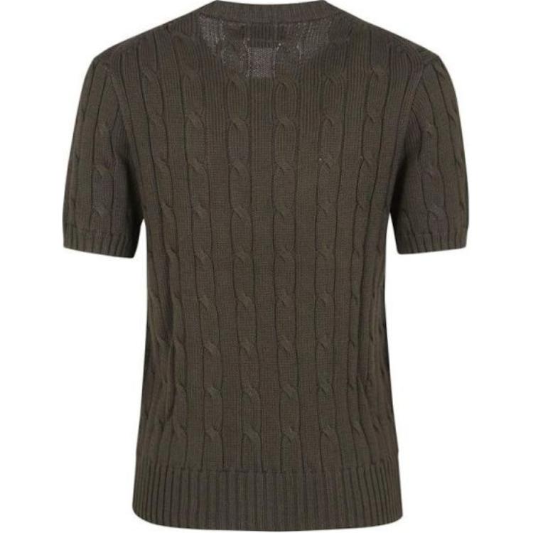 (Women) Polo Ralph Lauren  Cable Knit Short Sleeve Sweater Chocolate Brown. 211895379-016 圖 3