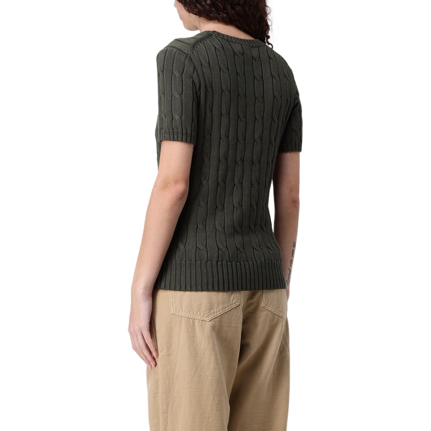 (Women) Polo Ralph Lauren  Cable Knit Short Sleeve Sweater Chocolate Brown. 211895379-016 圖 5