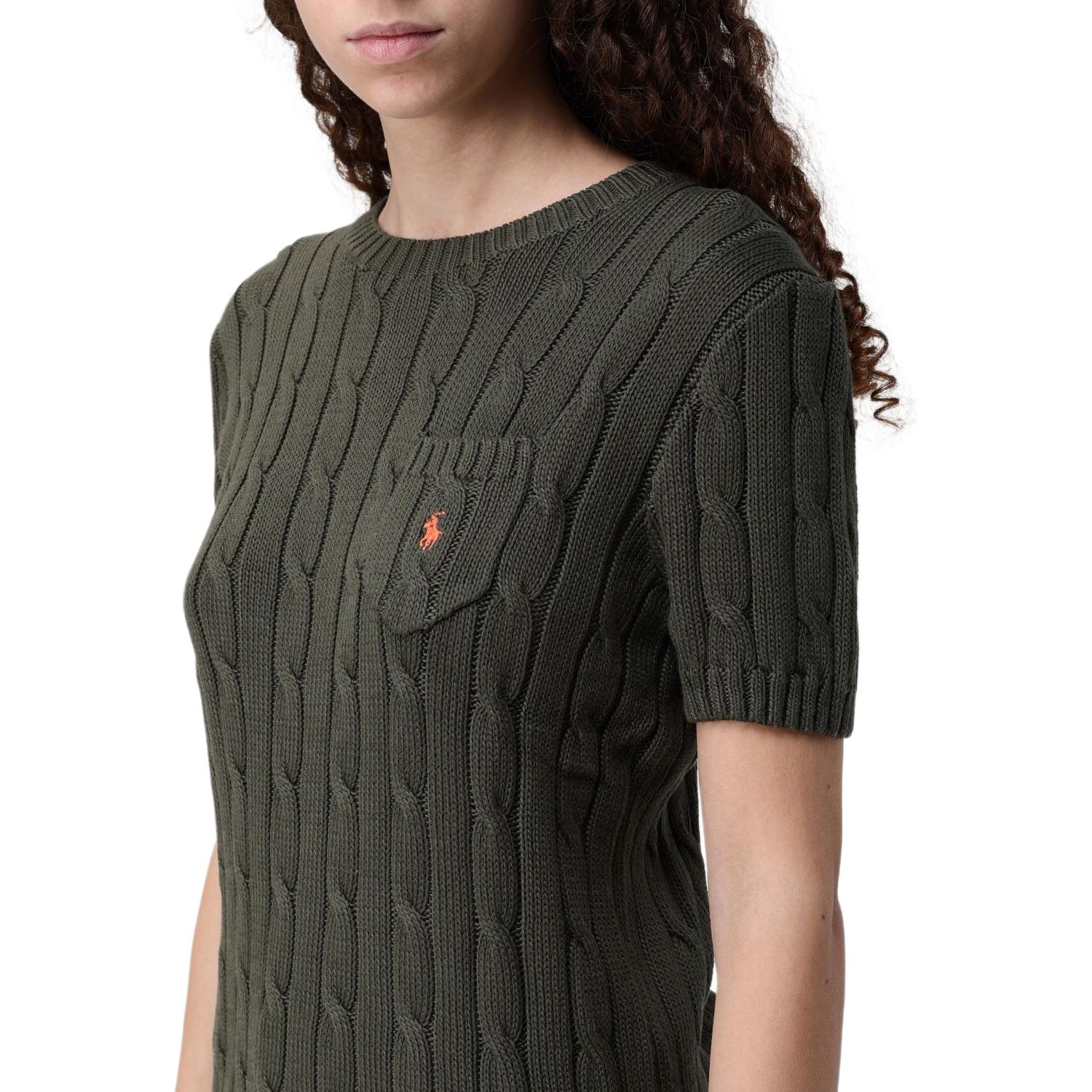 (Women) Polo Ralph Lauren  Cable Knit Short Sleeve Sweater Chocolate Brown. 211895379-016 圖 6