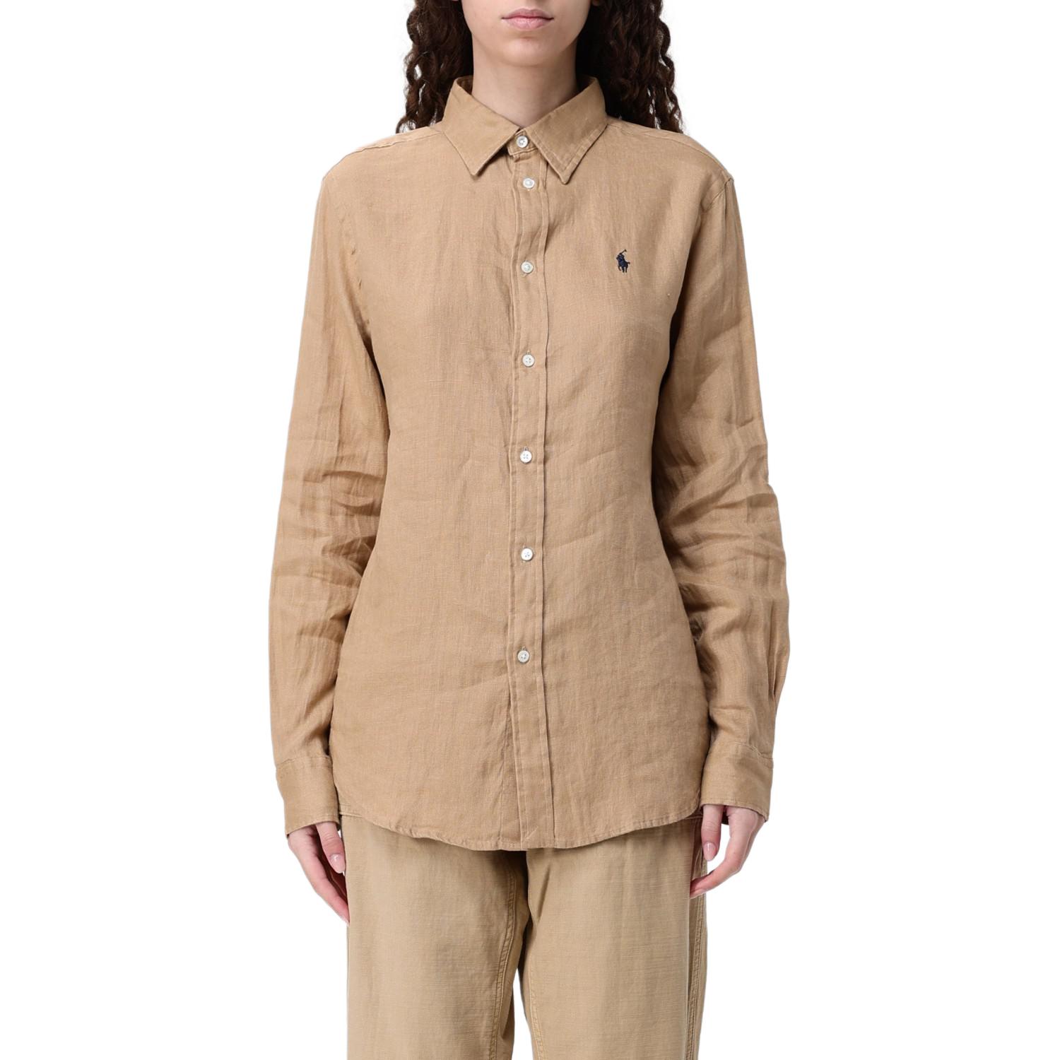 (Women) Polo Ralph Lauren  Camel Button-Up Long Sleeve Solid Shirt 211970730-005 圖 4