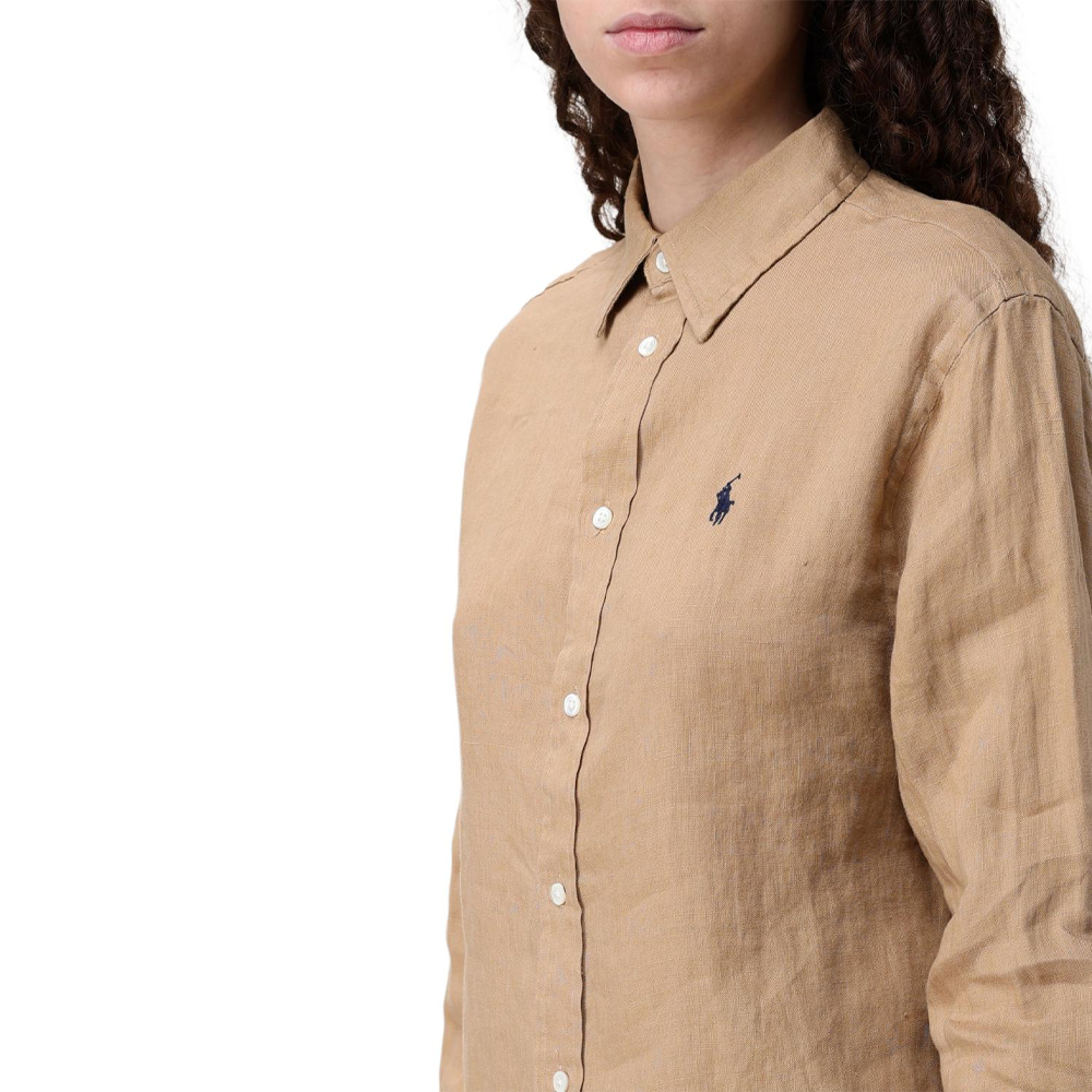 (Women) Polo Ralph Lauren  Camel Button-Up Long Sleeve Solid Shirt 211970730-005 圖 6