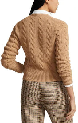 (Women) Polo Ralph Lauren Camel Cable-Knit Wool-Cashmere Cardigan Sweater. WMPOSWENDW20161 Shop (Women) Polo Ralph Lauren Camel Cable-Knit Wool-Cashmere Cardigan Sweater. WMPOSWENDW20161