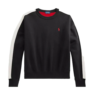(Women) Polo Ralph Lauren Color-Block Crewneck Pullover Sweatshirt Black. 211886886-001