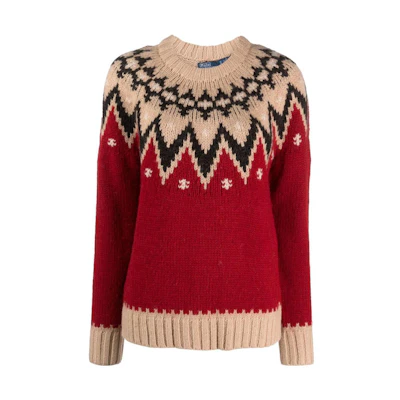 (Women) Polo Ralph Lauren Colorblock Graphic Crewneck Knit Sweater Multicolor. 211916170-001