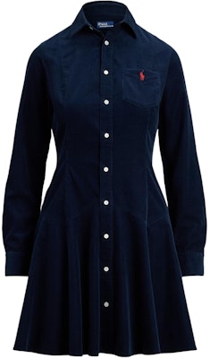 (Women) Polo Ralph Lauren Corduroy Cotton Long-Sleeve A-Line Dress 211972069-004 Order (Women) Polo Ralph Lauren Corduroy Cotton Long-Sleeve A-Line Dress 211972069-004