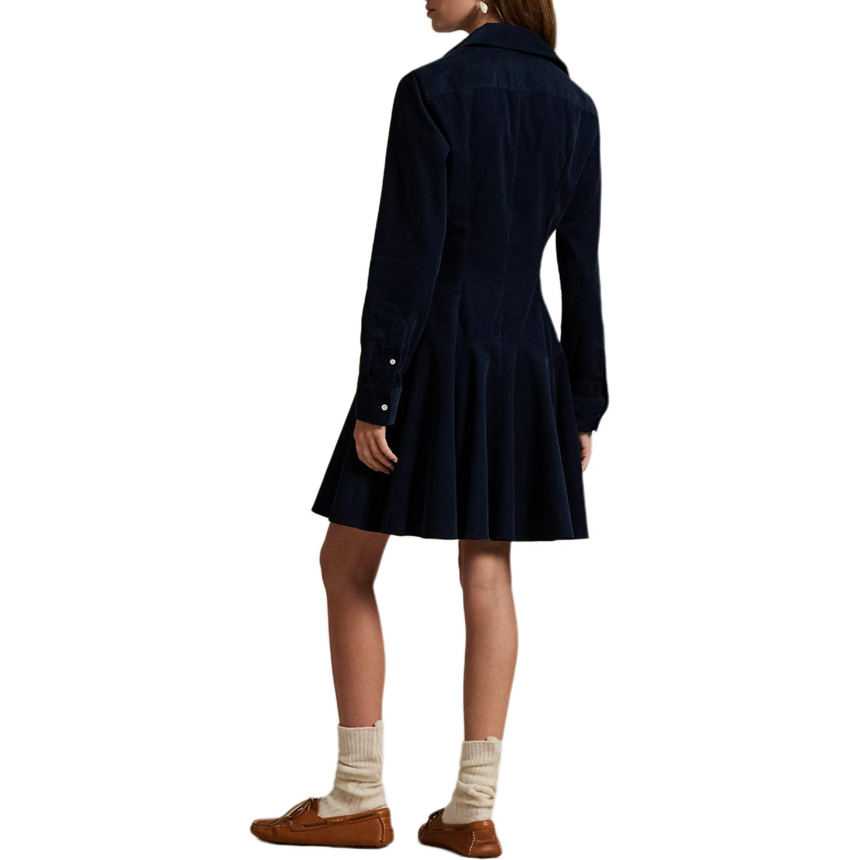 Shop (Women) Polo Ralph Lauren  Corduroy Cotton Long-Sleeve A-Line Dress 211972069-004