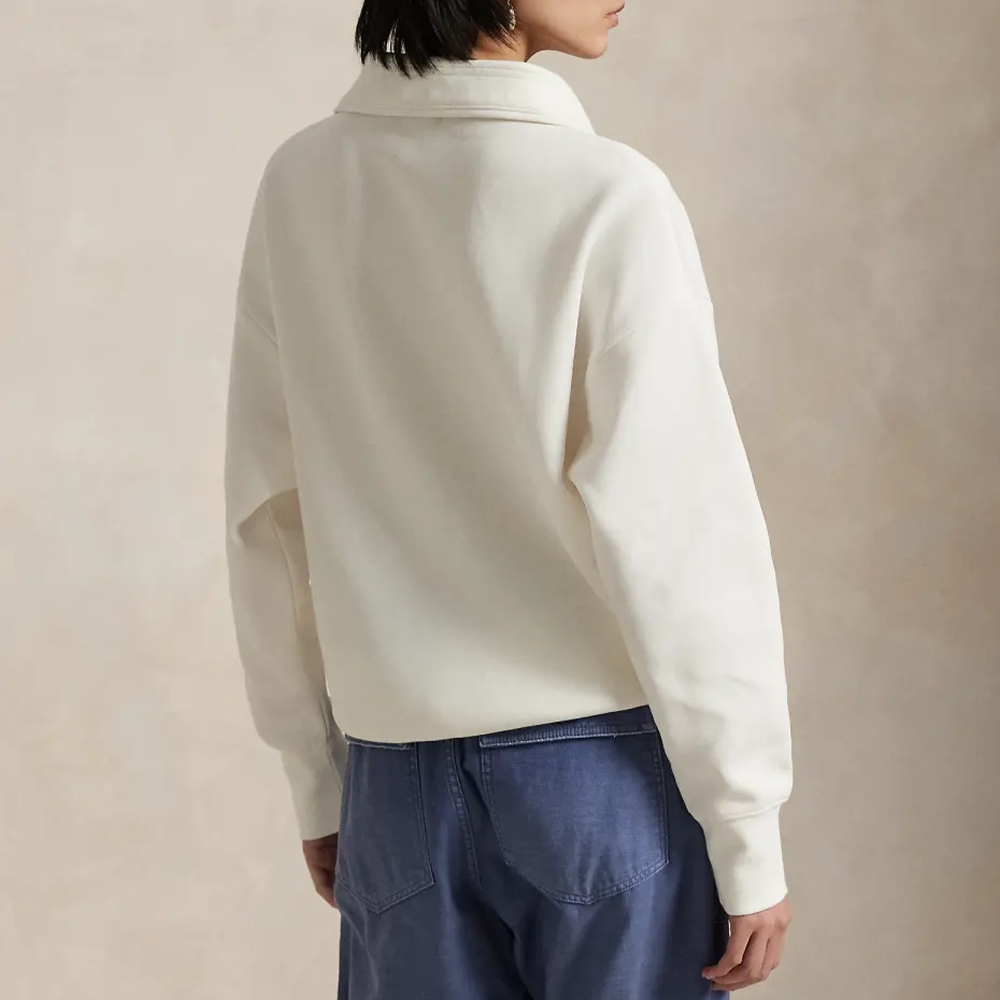 (Women) Polo Ralph Lauren  Embroidered Pony Half-Zip Sweatshirt Off-White. 211931920003 圖 6