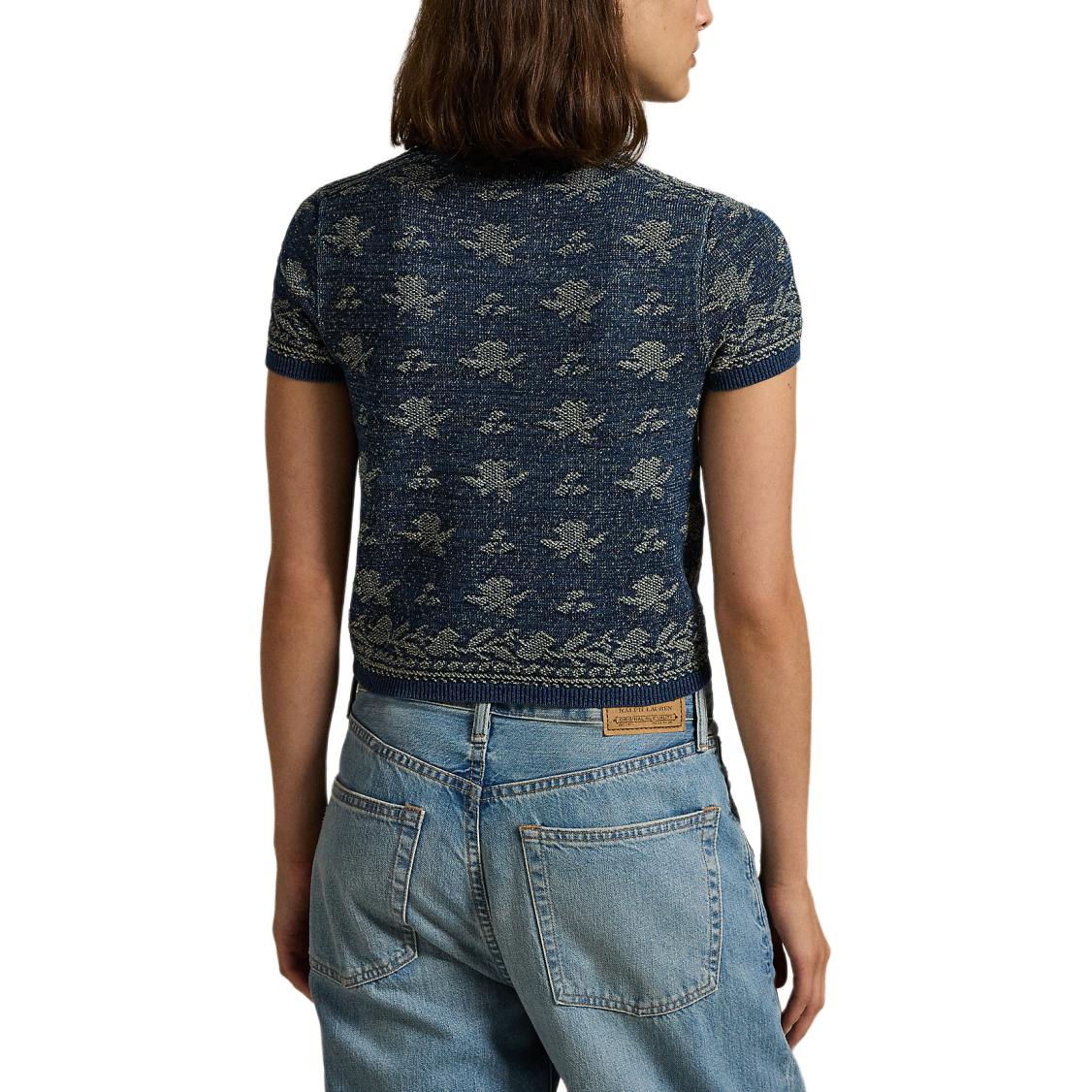 (Women) Polo Ralph Lauren  Floral Cotton Knit Crop Top Deep Indigo Blue. WMPOSWENC021150-410 圖 5