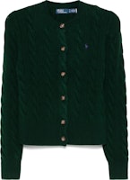 (Women) Polo Ralph Lauren Green Crewneck Knit Cardigan with Logo. 211910443-015 (Women) Polo Ralph Lauren Green Crewneck Knit Cardigan with Logo. 211910443-015