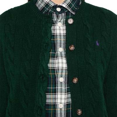(W) 폴로 랄프 로렌 그린 크루넥 로고 니트 가디건. 211910443-015 Sizing (W) 폴로 랄프 로렌 그린 크루넥 로고 니트 가디건. 211910443-015