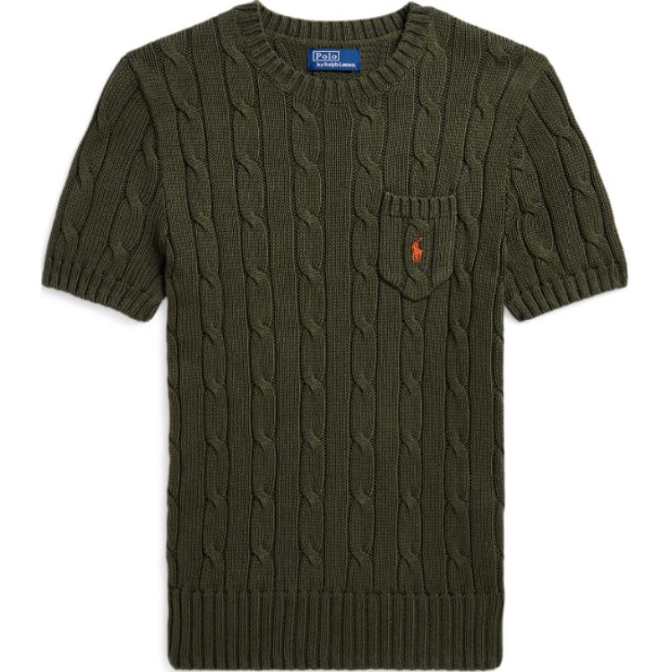 (Women) Polo Ralph Lauren  Green Crewneck Sweater with Embroidered Logo. WMPOSWENC021175-300