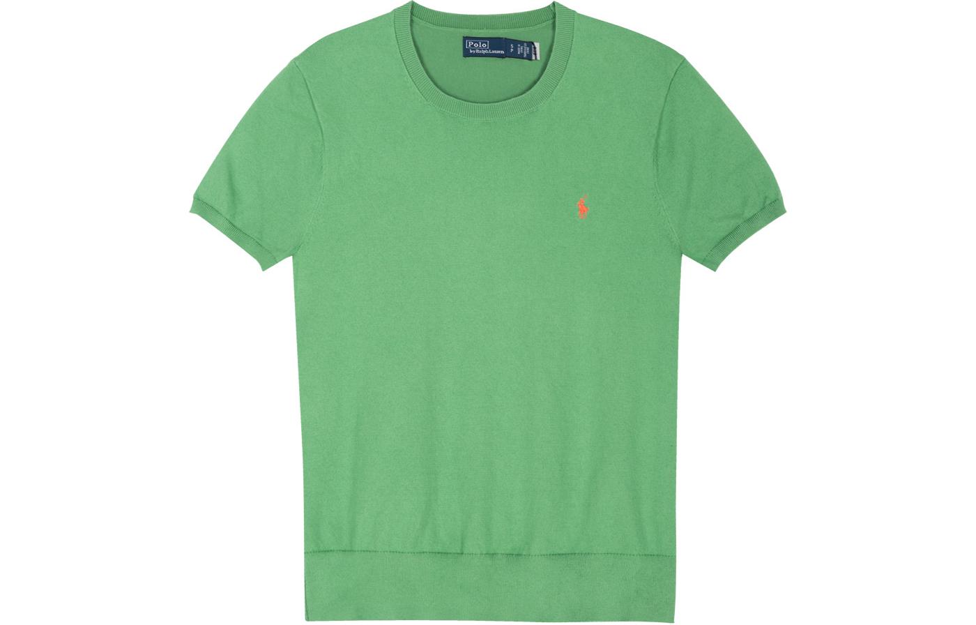 (Women) Polo Ralph Lauren  Green Embroidered Logo Crewneck Regular T-Shirt. 211891673-011