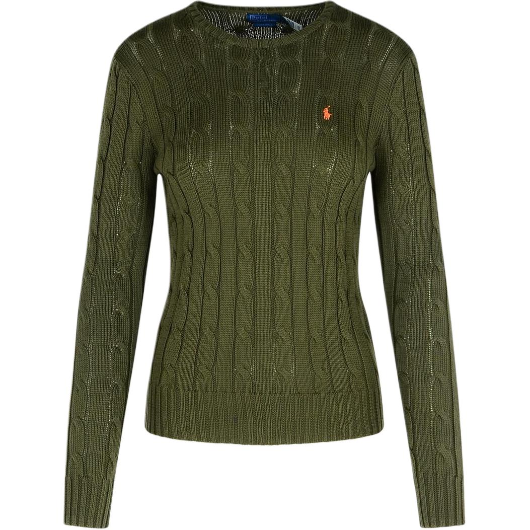 (Women) Polo Ralph Lauren  Green Logo Embroidered Pullover Knit Sweater. 211891640-030