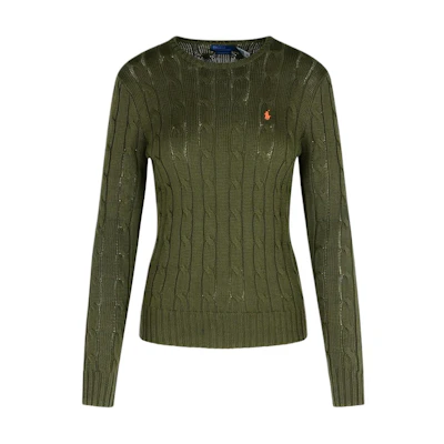 (Women) Polo Ralph Lauren Green Logo Embroidered Pullover Knit Sweater. 211891640-030