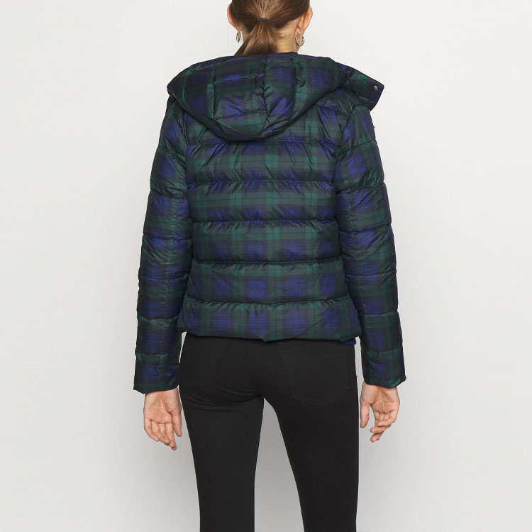 (Women) Polo Ralph Lauren  Green Quilted Hooded Jacket with Checkered Print. 211877802-001 圖 4