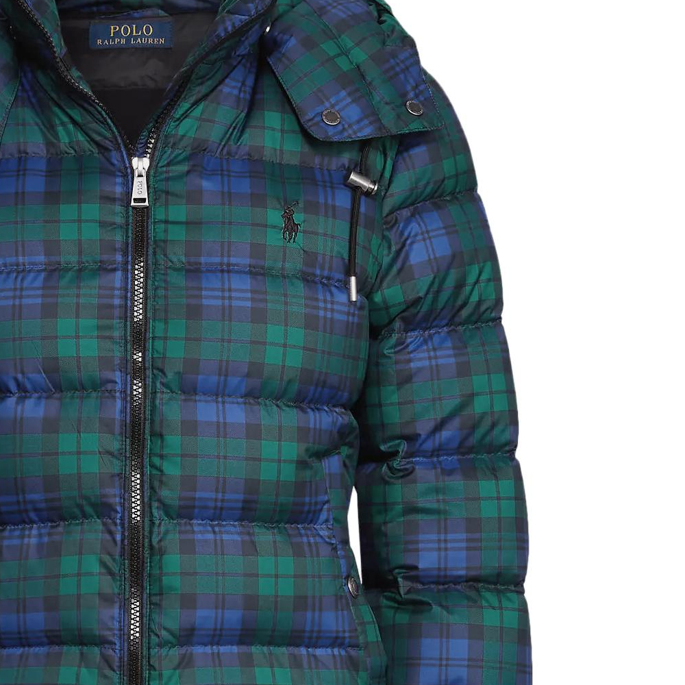 (Women) Polo Ralph Lauren  Green Quilted Hooded Jacket with Checkered Print. 211877802-001 圖 7
