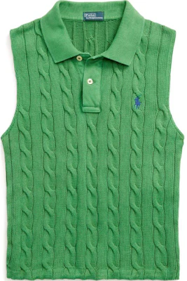 (W) Polo Ralph Lauren 綠色無袖馬海毛針織背心搭配小馬標誌款式。 211943140-002 Order (W) Polo Ralph Lauren 綠色無袖馬海毛針織背心搭配小馬標誌款式。 211943140-002
