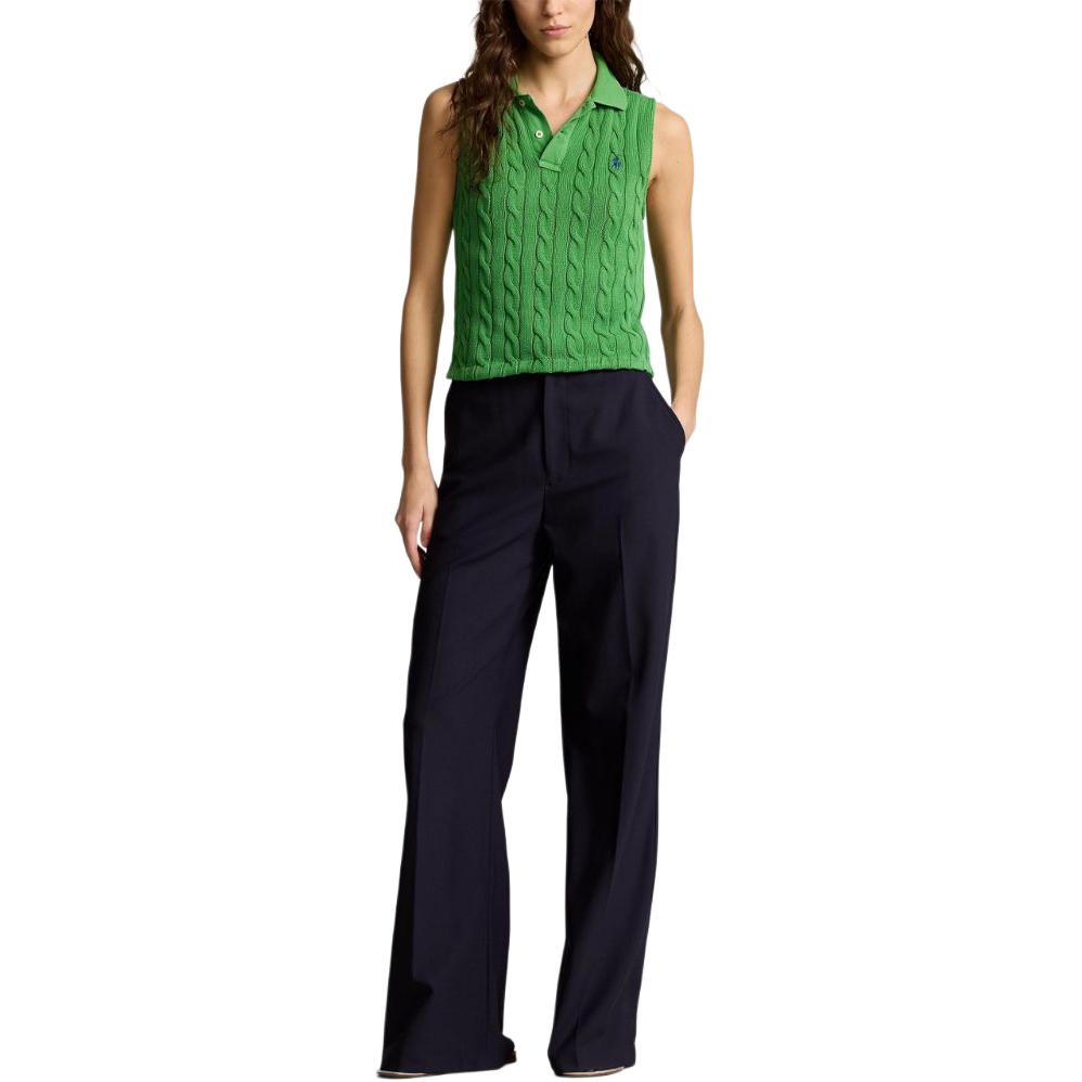 (Women) Polo Ralph Lauren  Green Sleeveless Cable Knit Sweater with Pony Logo. 211943140-002 圖 3