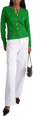 (W) ポロ ラルフローレン グリーン ケーブルニット 長袖 カーディガン セーター 211891643-012 Lookbook (W) ポロ ラルフローレン グリーン ケーブルニット 長袖 カーディガン セーター 211891643-012
