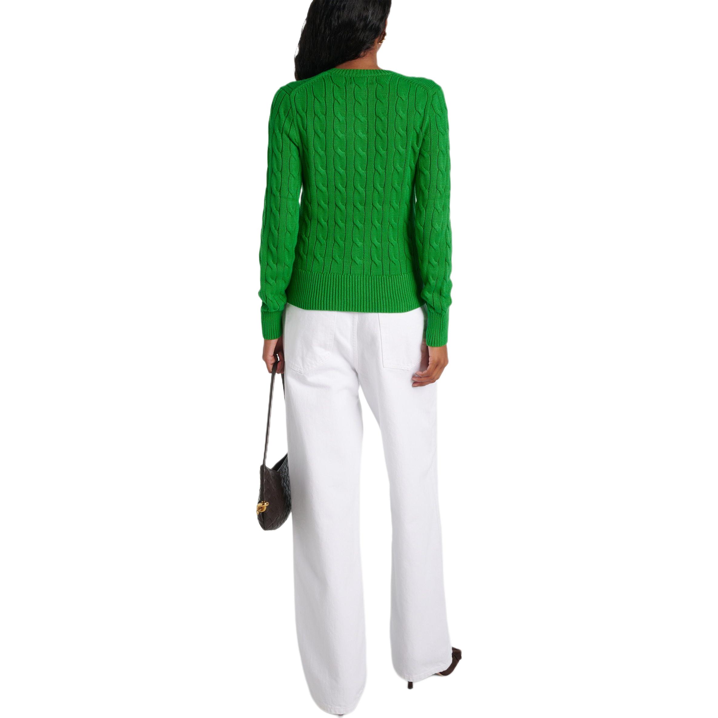 Shop (W) ポロ ラルフローレン グリーン ケーブルニット 長袖 カーディガン セーター 211891643-012