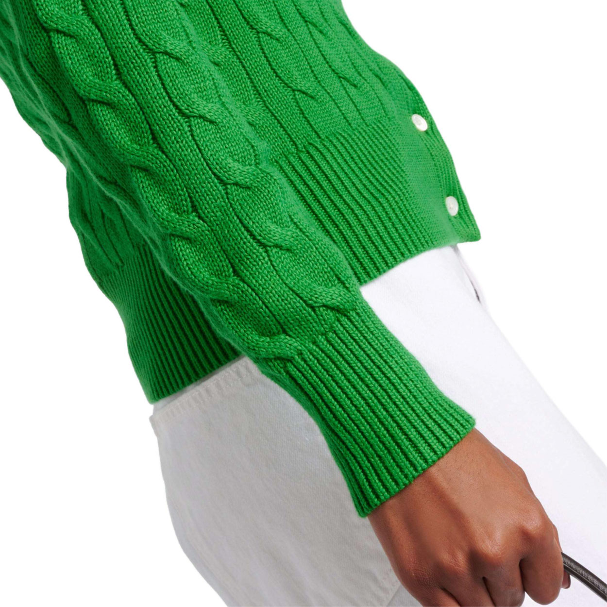 Details for (W) ポロ ラルフローレン グリーン ケーブルニット 長袖 カーディガン セーター 211891643-012