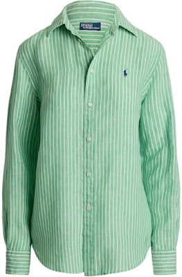 (W) Polo Ralph Lauren 綠色條紋長袖扣襯衫 211968222-001 Order (W) Polo Ralph Lauren 綠色條紋長袖扣襯衫 211968222-001