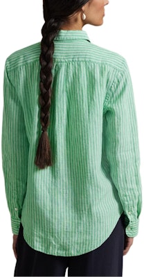 (W) Polo Ralph Lauren 綠色條紋長袖扣襯衫 211968222-001 Purchase (W) Polo Ralph Lauren 綠色條紋長袖扣襯衫 211968222-001