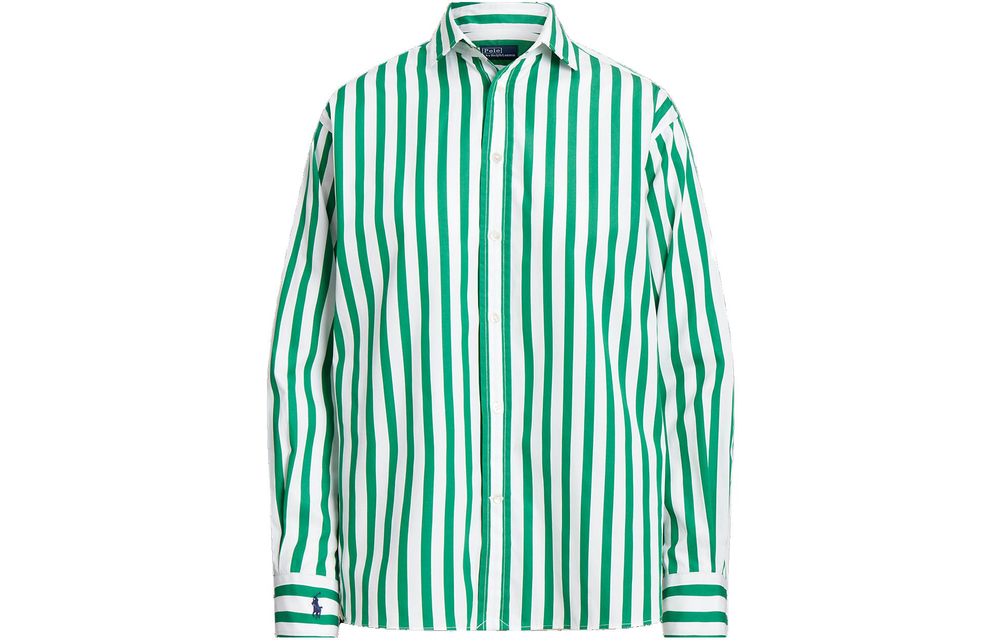 (Women) Polo Ralph Lauren  Green Striped Oversized Long Sleeve Shirt. WMPOSHTNDN20178-300 圖 2