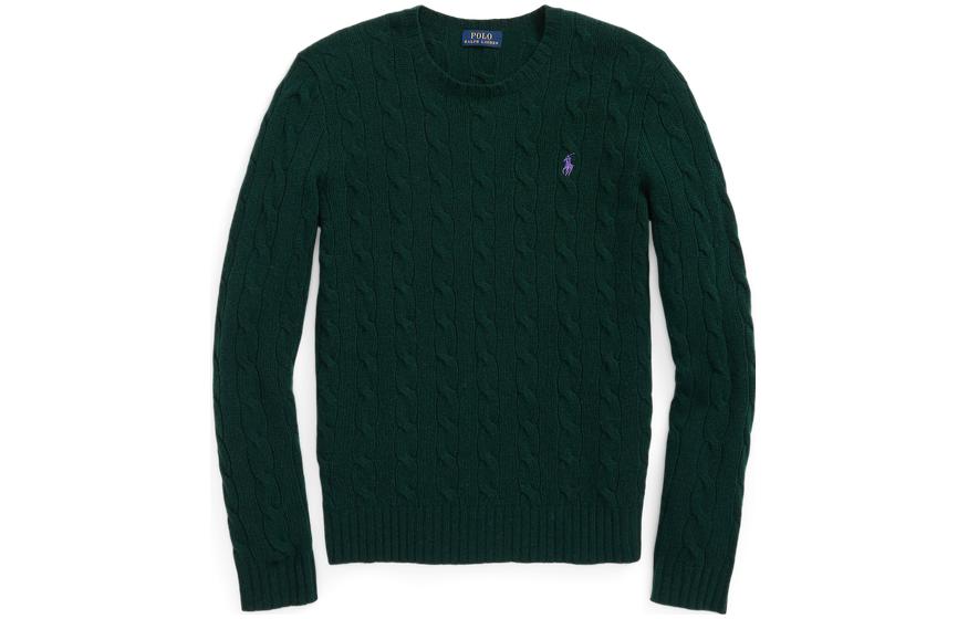 (Women) Polo Ralph Lauren  Green Wool Sweater with Logo Print. WMPOSWENC020452
