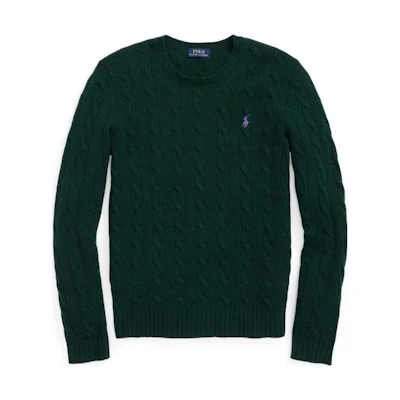 (Women) Polo Ralph Lauren Green Wool Sweater with Logo Print. WMPOSWENC020452