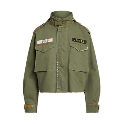 (Women) Polo Ralph Lauren Green Zip-Up Letter Patch Short Jacket. WMPOOTWN6020167-300