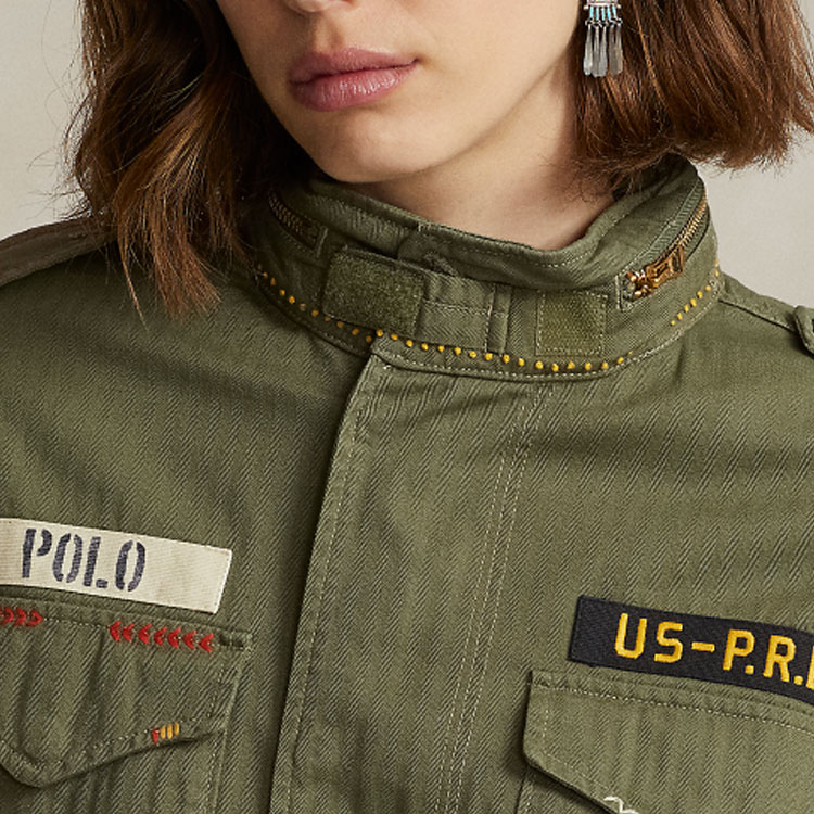 (Women) Polo Ralph Lauren  Green Zip-Up Letter Patch Short Jacket. WMPOOTWN6020167-300 圖 11