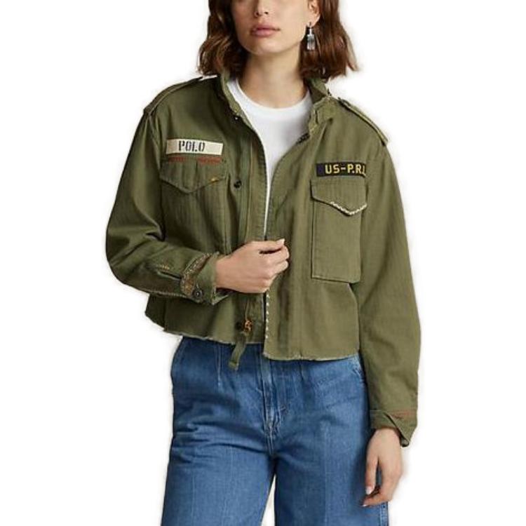 (Women) Polo Ralph Lauren  Green Zip-Up Letter Patch Short Jacket. WMPOOTWN6020167-300 圖 3