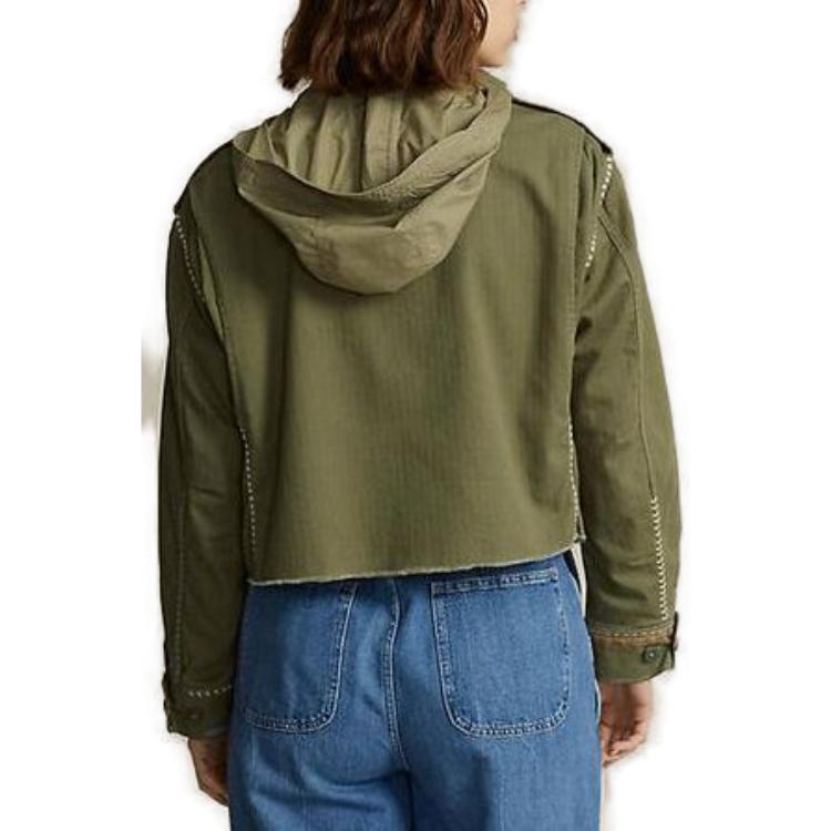 (Women) Polo Ralph Lauren  Green Zip-Up Letter Patch Short Jacket. WMPOOTWN6020167-300 圖 5