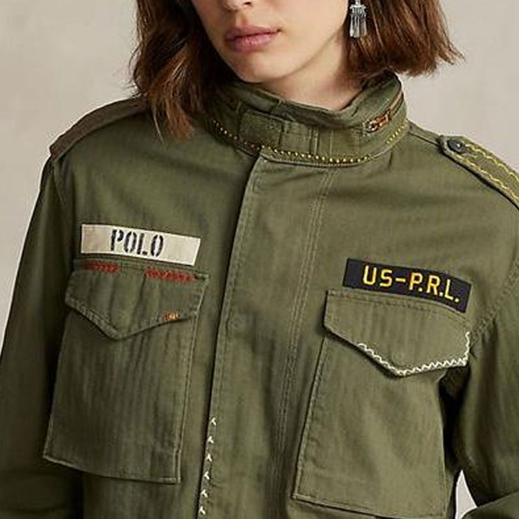 (Women) Polo Ralph Lauren  Green Zip-Up Letter Patch Short Jacket. WMPOOTWN6020167-300 圖 6